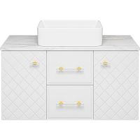 Товар: Тумба с раковиной Brevita Shanel 100 УТ000023185 подвесная Белая глянцевая - фото 2 Тумба с раковиной Brevita Shanel 100 УТ000023185 подвесная Белая глянцевая — фото 2, Мебель для ванной