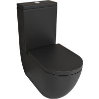 Унитаз компакт beWash Lusso BKBWR104620 Черный матовый с бачком и сиденьем Микролифт — фото 1, Унитазы