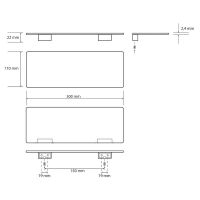Металлическая полка Bemeta Organic Black 167102370 Черная матовая — фото 2, Полки для ванной и душа