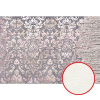 Фреска Ortograf Splendo 31703 Фактура флок FLK Флизелин (4*2,7) Серый/Бежевый, Вензель/Кирпич — фото 1, Фрески