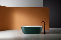 Ванна из искусственного камня Abber Frankfurt 170x75 AM9941MBG Темно-зеленая матовая без гидромассажа — фото 3, Ванны из искусственного камня