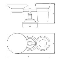 Стакан для зубных щеток с мыльницей Migliore Mirella 17325 Золото — фото 7, Мыльницы