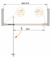 Душевая дверь Cezares Eco 90 ECO-O-BA-1-90-P-Cr профиль Хром стекло рифленое — фото 6, Душевые двери в нишу