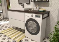 Тумба с раковиной Эстет Malibu Luxe 155 L ФР-00007116 подвесная Белая Темное дерево — фото 4, Тумбы с раковиной