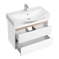 Тумба под раковину Aquaton Нортон 80 1A248901NT010 подвесная Белая глянцевая — фото 3, Мебель для ванной