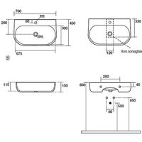 Товар: Раковина Kerasan Nolita 70 534201*1 Белая - фото 4 Раковина Kerasan Nolita 70 534201*1 Белая — фото 4, Раковины