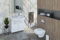 Комплект унитаза Rosa Элеганс Люкс Вн УнБ32 4620008195438 с сиденьем Микролифт и инсталляцией WeltWasser WW Marberg 507 10000005949+10000005953 с клавишей смыва Хром глянцевый — фото 9, Комплекты унитаз + инсталляция