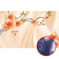 Фреска Ortograf 3D 33215 Фактура бархат серебро FX-S Флизелин (4,3*2,7) Розовый, Цветы — фото 1, Фрески