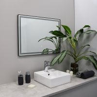 Зеркало Fixsen Led 80х60 FX-2080F с подсветкой Графит с сенсорным выключателем и диммером — фото 3, Зеркала в ванную комнату