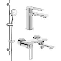 Комплект смесителей Orange Splito M36-311cr Хром — фото 1, Готовые комплекты для ванной комнаты