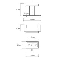 Двойной крючок Bemeta Plaza 118106032 Хром — фото 2, Крючки для полотенец