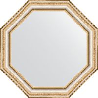 Зеркало Evoform Octagon 52х52 BY 3709 в багетной раме - Золотые бусы на серебре 60 мм — фото 1, Мебель для ванной
