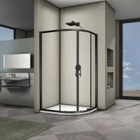 Душевой уголок Veconi Rovigo RV-08B 100х90 RV08B-10090-01-C3 профиль Черный матовый стекло прозрачное — фото 2, Душевые уголки