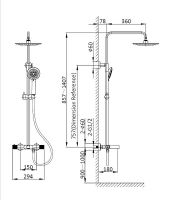 Душевая система Vincea Desire VSFS-1D1TGM с термостатом Вороненая сталь — фото 8, Душевые стойки