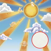 Фреска детская Ortograf Для малышей 20995 Фактура флок FLK Флизелин (2,7*2,7) Голубой/Оранжевый, Животные/Облака — фото 1, Фрески