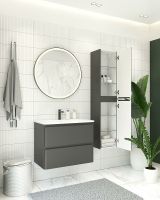 Тумба под раковину Aquanet Эмбер 105 330470 подвесная Черная матовая — фото 3, Мебель для ванной