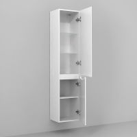 Шкаф пенал Jorno Wood 33 Wood.04.150/P/W подвесной Белый — фото 2, Пеналы для ванной комнаты