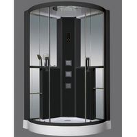 Душевая кабина Grossman GR-242 120x120 профиль Черный стекло прозрачное — фото 1, Душевые кабины