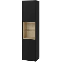 Шкаф пенал Excellent Tuto 40 MLEX.0201.400.BKBL подвесной Черный матовый Дуб — фото 1, Мебель для ванной