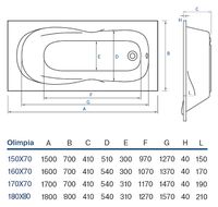 Акриловая ванна Koller Pool Olimpia 170x70 без гидромассажа — фото 6, Ванны