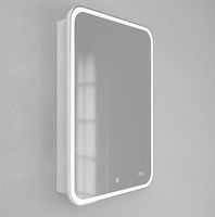 Зеркальный шкаф Jorno Bosko 50 Bos.03.50/W с подсветкой с часами — фото 1, Зеркальные шкафы в ванную