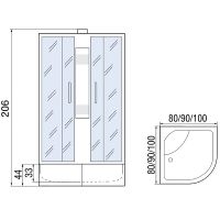 Душевая кабина Мономах Б/К 100x100x44 С МЗ 10000005788 без гидромассажа — фото 6, Душевые кабины