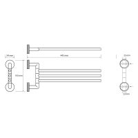 Полотенцедержатель Bemeta Stella поворотный Хром арт-166204112 — фото 2, Полотенцедержатели