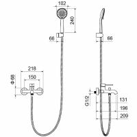 Смеситель для ванны Aquatek Европа AQ1349CR Хром — фото 2, Смеситель для ванны