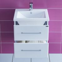 Тумба под раковину СанТа Омега 50 207035 подвесная Белая — фото 4, Тумбы под раковину