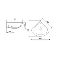 Раковина Santeri Радиан 50 1.3130.9.S00.10B.0 Белая — фото 3, Раковины