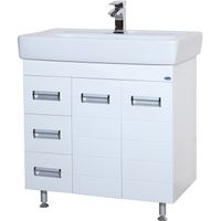 Тумба под раковину Bellezza Сиена 80 4633913080010 с бельевой корзиной Белая — фото 1, Мебель для ванной