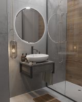 Тумба под раковину 1MarKa Grunge Loft 60П Ц0000001581 подвесная Бетон темно-серый — фото 7, Тумбы под раковину