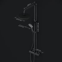 Душевая система AM.PM Like F0780422 с термостатом Черная матовая — фото 18, Душевые стойки