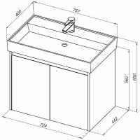 Тумба с раковиной Aquanet Nova Lite 75 302528 подвесная Дуб рустикальный — фото 12, Тумбы с раковиной