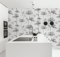 Обои Milassa Ambient AM8 001/3 Флизелин (1*10,05) Черный/Белый, Цветы/Птицы — фото 2, Обои для стен