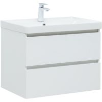 Тумба под раковину Aquanet Вега 70 308333 подвесная Белый глянец — фото 1, Тумбы под раковину