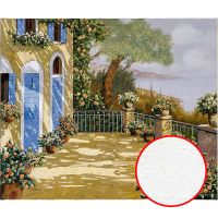 Фреска Ortograf Городской пейзаж живопись 11529 Фактура бархат FX Флизелин (3,2*2,7) Бежевый/Зеленый, Пейзаж/Цветы/Живопись — фото 1, Фрески