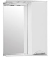 Зеркало со шкафом Style Line Жасмин 65 С с подсветкой Белый глянец — фото 1, Мебель для ванной