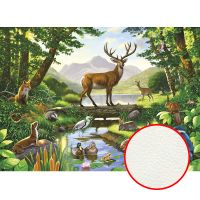 Фреска Ortograf Животные 7413 Фактура флок FLK Флизелин (3,75*2,7) Зеленый/Разноцветный, Животные/Птицы/Пейзаж — фото 1, Фрески