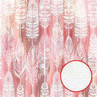 Фреска Ortograf Levity 33375 Фактура бархат FX Флизелин (2,7*2,7) Розовый/Белый, Перья — фото 1, Фрески