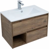 Тумба с раковиной STWORKI Карлстад 75 418862 подвесная Дуб рустикальный — фото 1, Тумбы с раковиной