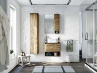 Тумба с раковиной STWORKI Карлстад 60 425188 подвесная Дуб рустикальный — фото 12, Мебель для ванной