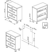 Комод Бриклаер Бали 70 4627125412059 Светлая лиственница Белый глянцевый — фото 5, Мебель для ванной