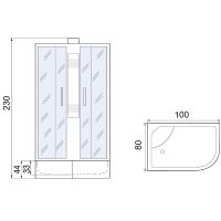 Товар: Душевая кабина Мономах XL Б/К 100x80x44 МЗ L 10000012098 без гидромассажа - фото 14 Душевая кабина Мономах XL Б/К 100x80x44 МЗ L 10000012098 без гидромассажа — фото 14, Душевые кабины