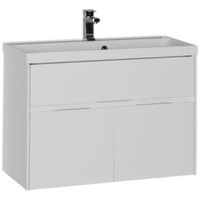 Тумба с раковиной Aquanet Латина 90 212933 подвесная Белая — фото 1, Тумбы с раковиной