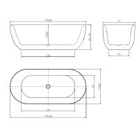 Акриловая ванна Aquatek Афина 170x78 AQ-144778BL без гидромассажа — фото 2, Ванны