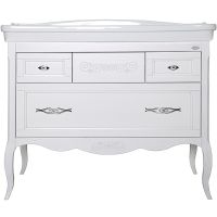 Тумба под раковину ASB-Woodline Модерн 105 11246 Белая с патиной Серебро — фото 1, Тумбы под раковину