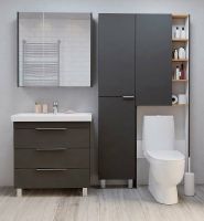 Тумба под раковину 1MarKa Gaula 80Н У92547 Графит матовый — фото 3, Мебель для ванной