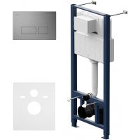 Комплект унитаза с инсталляцией AM.PM Spirit V2.0 FlashClean IS47031.701700 с сиденьем Микролифт и клавишей смыва Никель матовый — фото 10, Комплекты унитаз + инсталляция