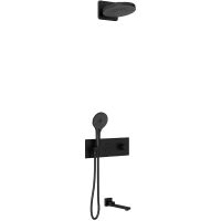 Душевая система Vincea Inspire VSFW-432TI1MB с термостатом Черная матовая — фото 1, Душевое оборудование. Душевая программа